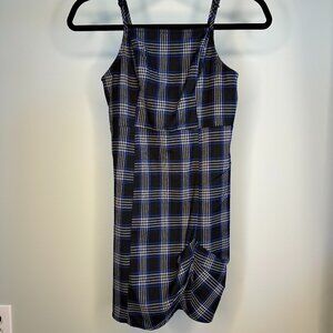 Urban Outfitters Blue Black and Grey Plaid Mini Dress